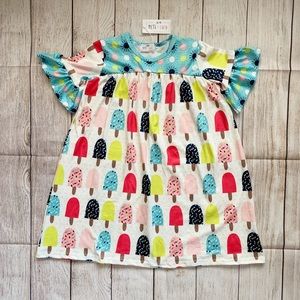 Pete + Lucy Ruffle Sleeve Popsicle Dress - 6/6X